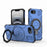 For iPhone 16e J-20 Solid Color MagSafe Magnetic TPU+PC Phone Case(Blue)