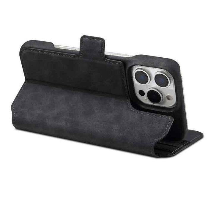 For iPhone 16e Denior B07 MagSafe Detachable Leather Phone Case(Black)