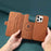 For iPhone 16e Denior B07 MagSafe Detachable Leather Phone Case(Brown)