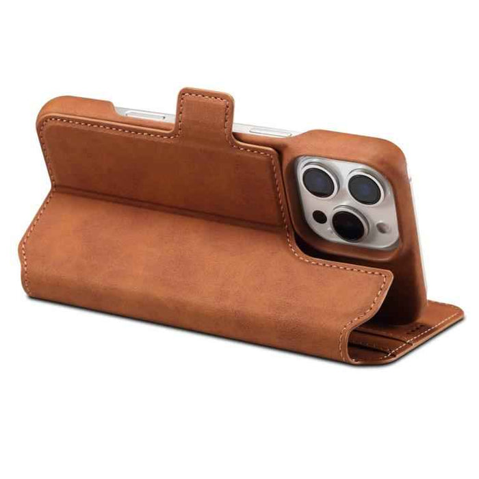 For iPhone 16e Denior B07 MagSafe Detachable Leather Phone Case(Brown)