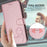 For iPhone 16e Litter Panda Embossing RFID Leather Phone Case with Lanyard(Pink)
