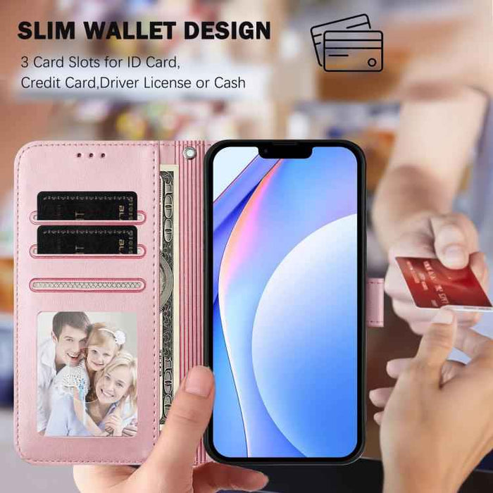 For iPhone 16e Litter Panda Embossing RFID Leather Phone Case with Lanyard(Pink)