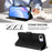 For iPhone 16e Litter Panda Embossing RFID Leather Phone Case with Lanyard(Black)