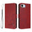 For iPhone 16e Litter Panda Embossing RFID Leather Phone Case with Lanyard(Wine Red)
