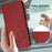 For iPhone 16e Litter Panda Embossing RFID Leather Phone Case with Lanyard(Wine Red)
