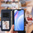 For iPhone 16e Litter Panda Embossing RFID Leather Phone Case with Lanyard(Blue)