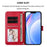 For iPhone 16e Litter Panda Embossing RFID Leather Phone Case with Lanyard(Rose Red)