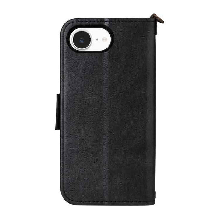 For iPhone 16e Multi-card Slots Crossbody Cowhide Leather Phone Case(Black)