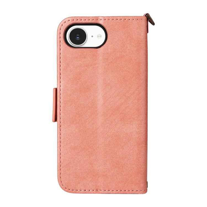 For iPhone 16e Multi-card Slots Crossbody Cowhide Leather Phone Case(Pink)