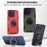 For iPhone 17 Pro Max Three-core Mecha 360 Degree Rotation Magnetic Holder Phone Case(Army Green)