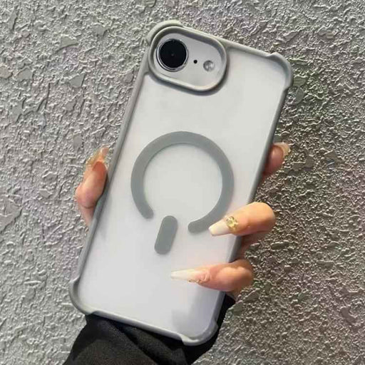 For iPhone 16e Semi-transparent Skin Feel Frosted MagSafe Phone Case(Grey)