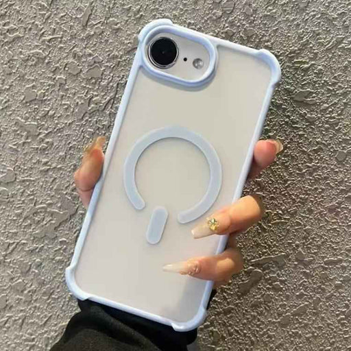 For iPhone 16e Semi-transparent Skin Feel Frosted MagSafe Phone Case(Blue)