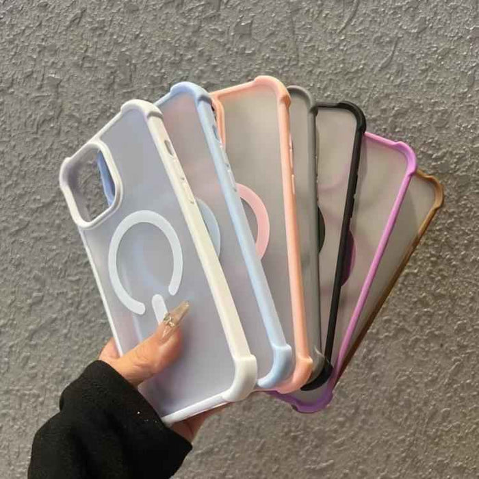 For iPhone 16e Semi-transparent Skin Feel Frosted MagSafe Phone Case(Purple)