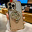 For iPhone 16 Pro Gradient Glitter Spinning Top Holder Phone Case(Gold)