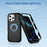For iPhone 16 Pro Defend Rugged Gear Holder MagSafe Phone Case(Black)