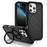 For iPhone 16 Pro Defend Rugged Gear Holder MagSafe Phone Case(Black)