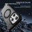 For iPhone 16 Pro Defend Rugged Gear Holder MagSafe Phone Case(Black + Transparent Grey)