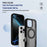 For iPhone 16 Pro Defend Rugged Gear Holder MagSafe Phone Case(Black + Transparent Grey)