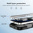 For iPhone 16 Pro Defend Rugged Gear Holder MagSafe Phone Case(Black + Transparent Grey)