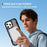 For iPhone 16 Pro Defend Rugged Gear Holder MagSafe Phone Case(Black + Transparent Grey)