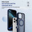 For iPhone 16 Pro Defend Rugged Gear Holder MagSafe Phone Case(Blue + Transparent Blue)