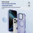 For iPhone 16 Pro Defend Rugged Gear Holder MagSafe Phone Case(Light Purple + Transparent Purple)