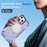 For iPhone 16 Pro Defend Rugged Gear Holder MagSafe Phone Case(Light Purple + Transparent Purple)