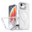 For iPhone 16e Bright Color Clear MagSafe Lens Frame Holder Phone Case(White)