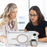 For iPhone 16e Bright Color Clear MagSafe Lens Frame Holder Phone Case(White)