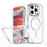 For iPhone 16 Pro Bright Color Clear MagSafe Lens Frame Holder Phone Case(White)