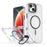 For iPhone 15 Bright Color Clear MagSafe Lens Frame Holder Phone Case(Black)
