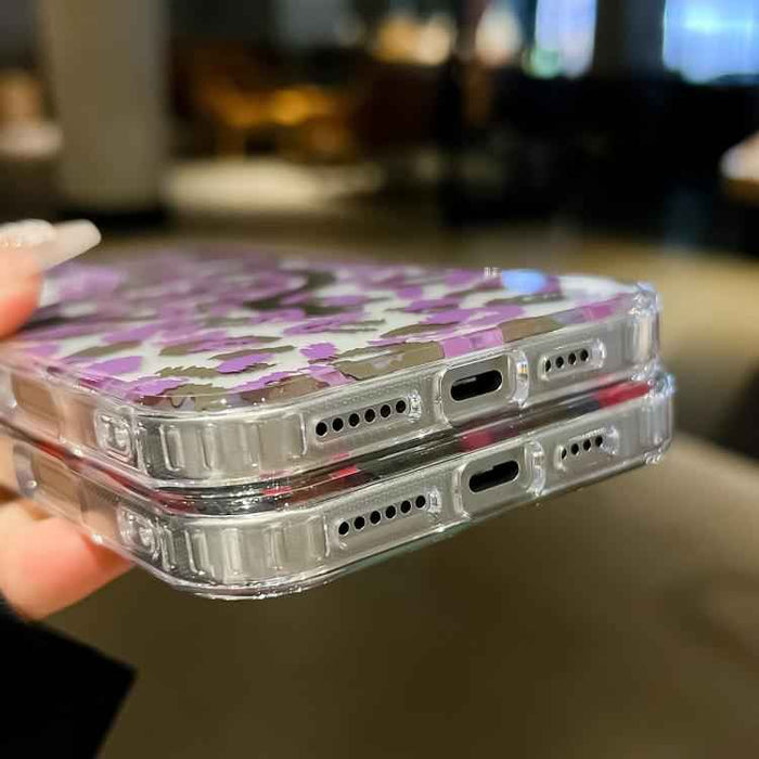 For iPhone 15 Leopard MagSafe Dual-side Laminating IMD Phone Case(Pink)