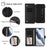 For iPhone 17 Pro Max Butterfly Love Flower Multi-card Zipper Wallet Leather Phone Case(Black)