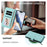 For iPhone 17 Pro Max Butterfly Love Flower Multi-card Zipper Wallet Leather Phone Case(Mint Green)