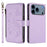 For iPhone 17 Pro Max Butterfly Love Flower Multi-card Zipper Wallet Leather Phone Case(Light Purple)