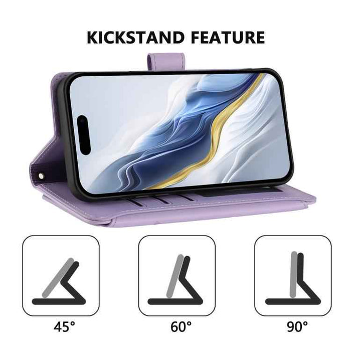 For iPhone 17 Pro Max Butterfly Love Flower Multi-card Zipper Wallet Leather Phone Case(Light Purple)