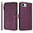 For iPhone 16e Butterfly Love Flower Multi-card Zipper Wallet Leather Phone Case(Dark Purple)