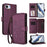 For iPhone 16e Butterfly Love Flower Multi-card Zipper Wallet Leather Phone Case(Dark Purple)