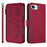 For iPhone 16e Butterfly Love Flower Multi-card Zipper Wallet Leather Phone Case(Wine Red)