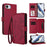For iPhone 16e Butterfly Love Flower Multi-card Zipper Wallet Leather Phone Case(Wine Red)