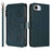 For iPhone 16e Butterfly Love Flower Multi-card Zipper Wallet Leather Phone Case(Dark Green)