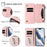 For iPhone 16e Butterfly Love Flower Multi-card Zipper Wallet Leather Phone Case(Pink)