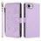 For iPhone 16e Butterfly Love Flower Multi-card Zipper Wallet Leather Phone Case(Light Purple)