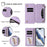 For iPhone 16e Butterfly Love Flower Multi-card Zipper Wallet Leather Phone Case(Light Purple)