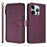 For iPhone 16 Pro Butterfly Love Flower Multi-card Zipper Wallet Leather Phone Case(Dark Purple)