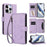 For iPhone 16 Pro Butterfly Love Flower Multi-card Zipper Wallet Leather Phone Case(Light Purple)