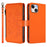 For iPhone 15 Butterfly Love Flower Multi-card Zipper Wallet Leather Phone Case(Orange)