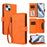 For iPhone 15 Butterfly Love Flower Multi-card Zipper Wallet Leather Phone Case(Orange)