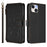 For iPhone 15 Butterfly Love Flower Multi-card Zipper Wallet Leather Phone Case(Black)