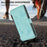 For iPhone 15 Butterfly Love Flower Multi-card Zipper Wallet Leather Phone Case(Mint Green)